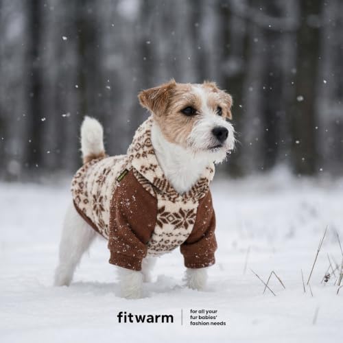 Snowflake Dog Fleece Hoodie (X-Small / Brown)