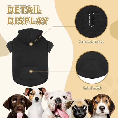 Dog Sweaters for Large Dogs Dog Hoodie Fleece Sweater Soft Clothes Sweatshirt with Pocket Hoodie for Large Dogs (X-Large / Black)