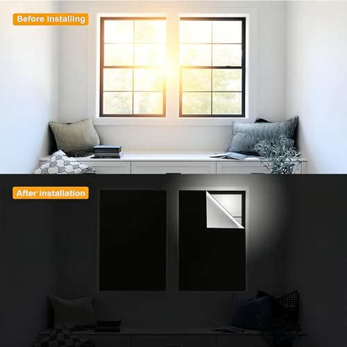 100% Blackout Window Cover (Black / 57"W x 118"H)