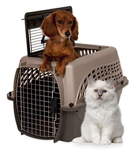 Dog Crate for Small Dogs and Cat Carrier (Two-door / 24.0"L x 16.8"W x 14.5"H / Pearl Tan)