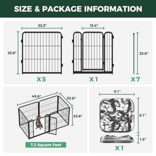 Homeplus Indoor Dog Playpen with Lick Mat (Black / 24"H)
