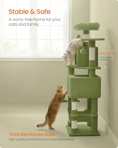 Cat Tree 59.5 (59.5 Inches / Grass Green)