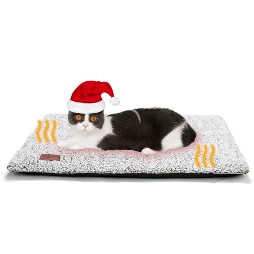 Self Warming Cat Bed Self Heating Cat Dog Mat Pet Pad Extra Warm (24.0"L x 18.0"W x 1.0"Th / A-Light Gray)