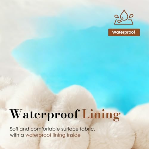 Extra Large Dog Bed Orthopedic Foam with Waterproof Lining (XX-L(47"*29"*4") / Cream)