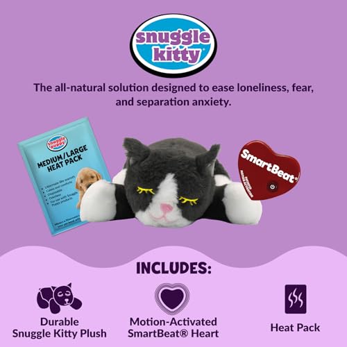 Snuggle Kitty Heartbeat Cat Toy (Grey & White)