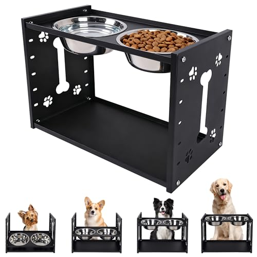 All Metal Elevated Dog Bowls