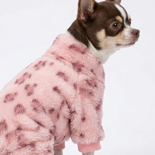 Leopard Fleece Dog Pajamas (X-Small / Leopard)