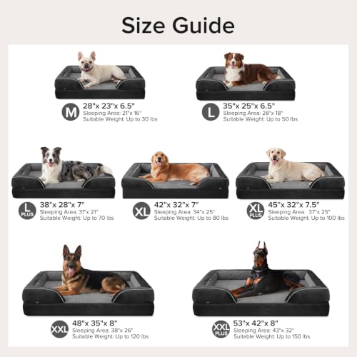 Orthopedic Medium Dog Dogs (M (28"x 23"x 6.5") / Black)