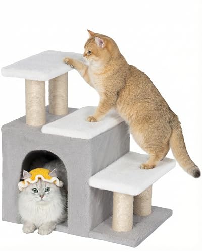 3-in-1 Cat Stairs for High Bed Couch, Multifunctional (M-Beige)