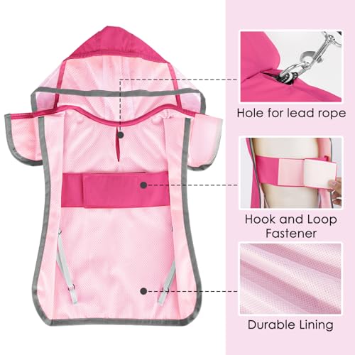 Dog Raincoat Waterproof Rain Jacket (Fuchsia / 2X-Large)