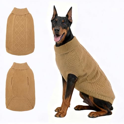 Turtleneck Dog Sweater (XXX-Large / Khaki)