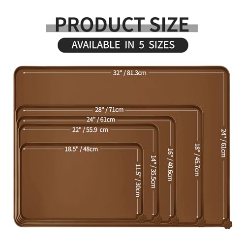 Silicone Pet Feeding Mat (Brown / 18.5" x 11.5")
