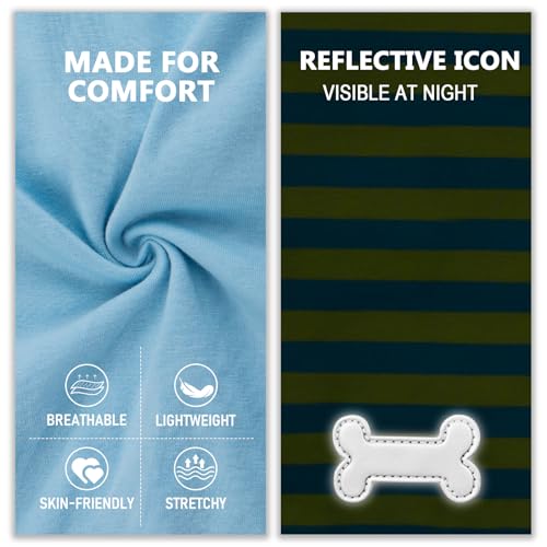 2Pack Cotton Dog Shirt for Medium Large Dogs Soft Striped Tank Top (XX-Large (40-55lbs) / 06# 2Pack (Blue+Striped))