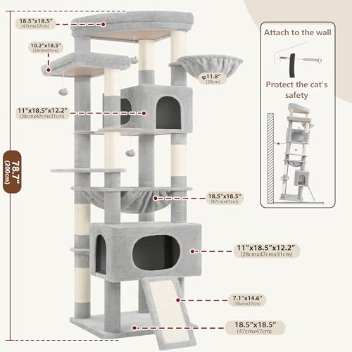 Cat Tree 78.7'' Cat Tower (78.7 inch / Light gray)