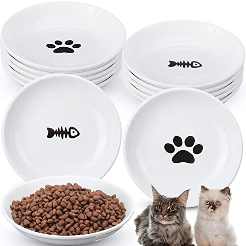 10 Pcs Ceramic Cat Bowl Whisker Fatigue 6 Inch Set