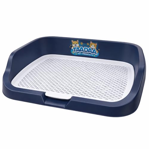 Indoor Dog Potty Tray for Small Dogs & Puppies (Navy Blue)