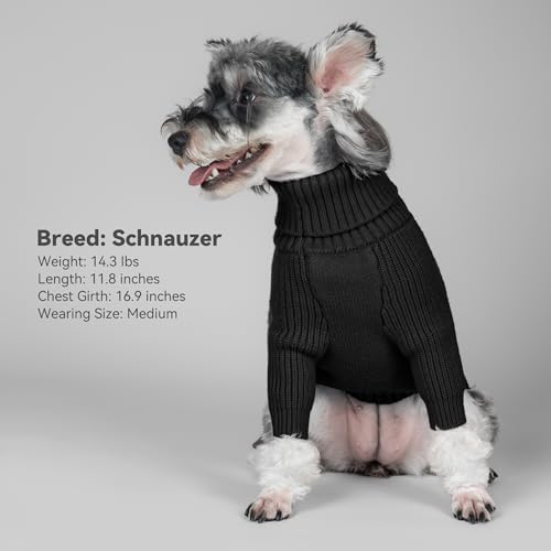 Dog Sweater Long Sleeve Warm Sweaters for Giant Breed Dogs Boy Girl (Black / XXXX-Large)