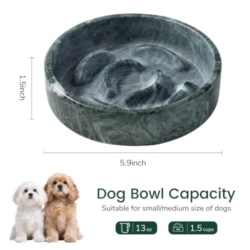 Marble Slow Feeder Dog Bowl (Verde Alpi)
