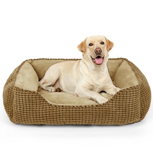 X Large Dog Bed for Large (Dark Brown / XL(35’’x 25’’x 9’'))