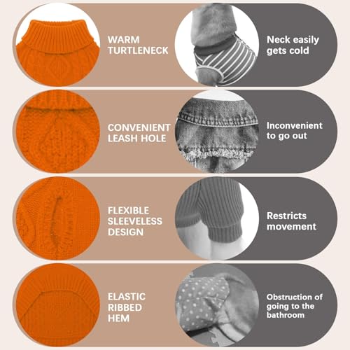 Dog Sweater for Medium Dogs (Orange / Medium)
