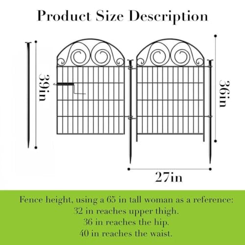 Tall Garden Fence Animal Barrier with Gate (36''(H)-14panels-30.6ft(L))
