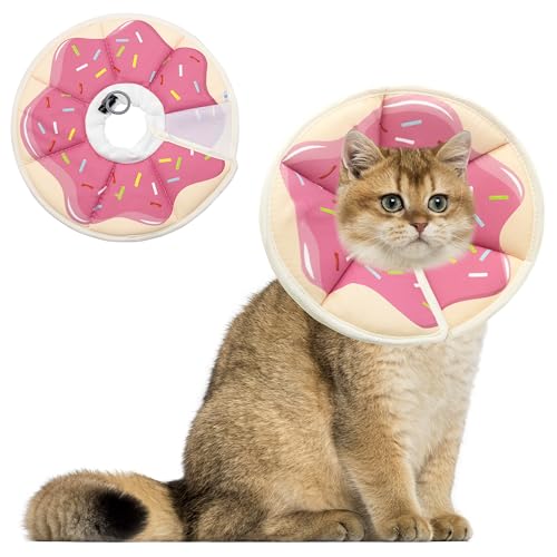 Soft Adjustable Cat Cone Collar (Pink / Small)