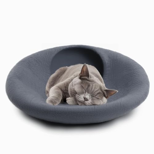 Luxurious Merino Wool Cat Cave (Grey Plain)