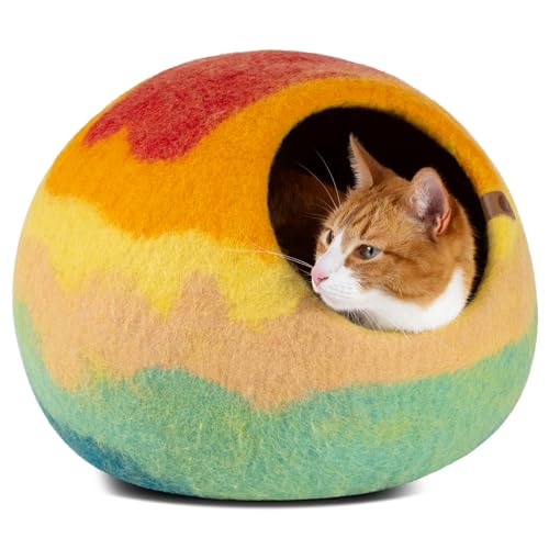 Cat Cave Merino Wool Bed for Indoor Cats (Tucson Sunset / Large)