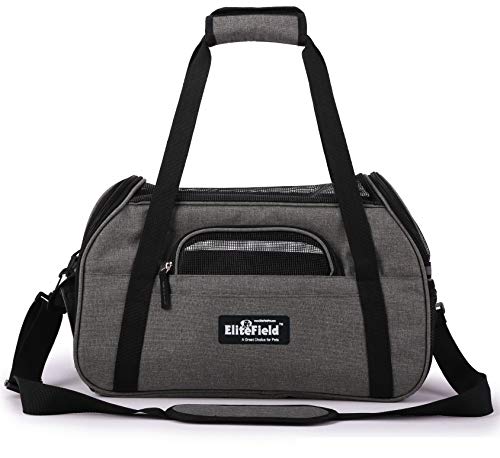 Soft Sided Pet Carrier for Cats & Small Dogs (21.0"L x 12.0"W x 13.0"H / Charcoal Gray)