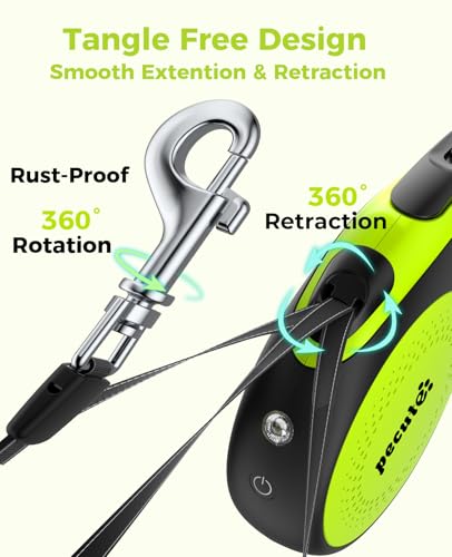 Retractable Dog Leash with Light (Medium-16.4ft)