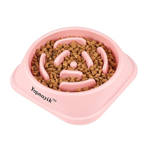 Slow Feeder Dog Bowls for Medium Dogs & Cats (Medium / Pink)