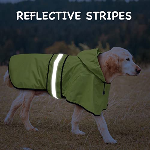 Hooded Dog Raincoat (Green / Large)