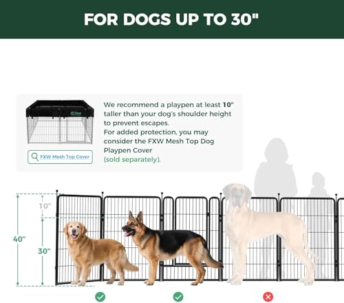 Rollick Dog Playpen with Divider Connectors (Black / 40"H)
