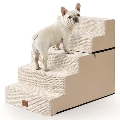 Dog Stairs for Small Dogs (Beige / 19.7x29.5x23.6 inch)