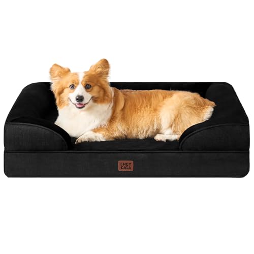 Orthopedic Dog Beds Large Sized Dog (Black / 35.0"l X 22.0"w X 6.5"th)