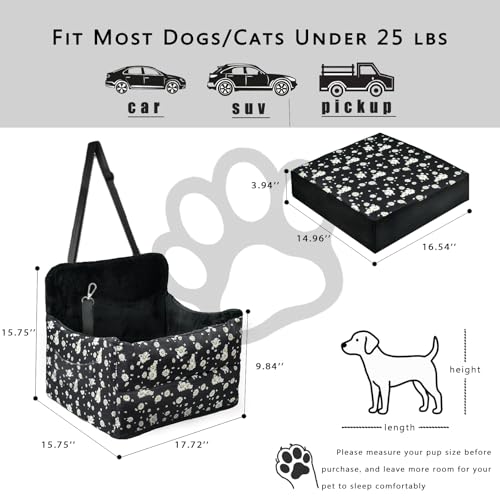 Dog Car Seat for Medium Dogs Up to 25 lbs (black 2)