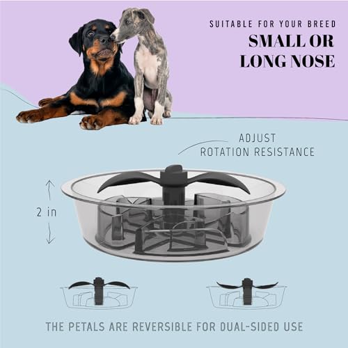 Slow Feeder Dog Bowls for Large Breed (Petal Feeder Green / 2.5 Cup - Fit 7.5-7.7'' Feeder Holes)