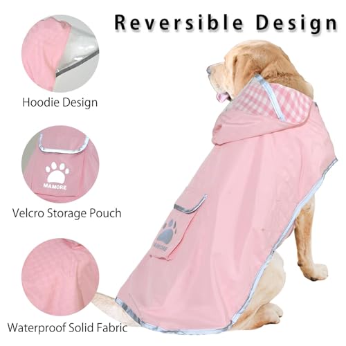 Dog Raincoat Reversible (Pink / Medium(13-22lb))