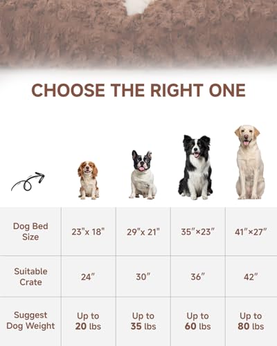 Washable Dog Bed Small Dog Crate Bed Deluxe Plush Mat 23"x18" Brown (Brown / 23.0"L x 18.0"W x 3.0"Th)