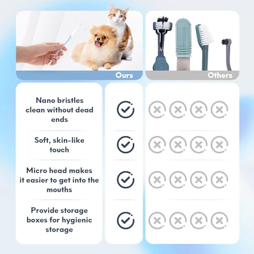 4 Pcs Dual Sided Cat Toothbrush