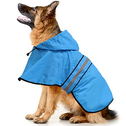 Reflective Dog Rain Coat (Blue / X-Large)