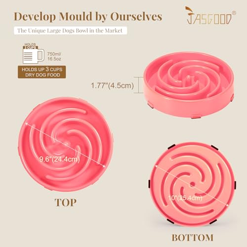 Slow Feeder Dogs Bowl for Large Medium Dogs (Large / D-Pink)