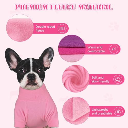 3 Pack Dog Sweaters for Medium Dogs (Medium / Pink Hotpink Purple)