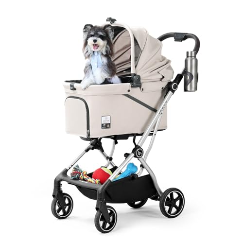 Beberoad Dog T4 Max Stroller for Small Medium Pets One (T4 Max Beige)