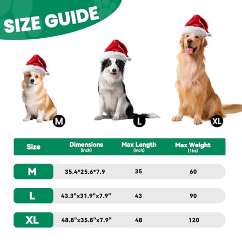 Elevated Dog Bed Raised Outdoor Dog Cot for Large Dogs (L-43.3"L×31.9"W×7.9"Th / Black)