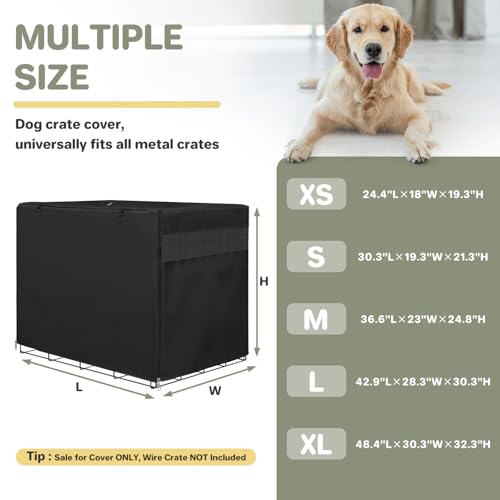 Dog Crate Cover (Black (with left window) / 24 Inch)