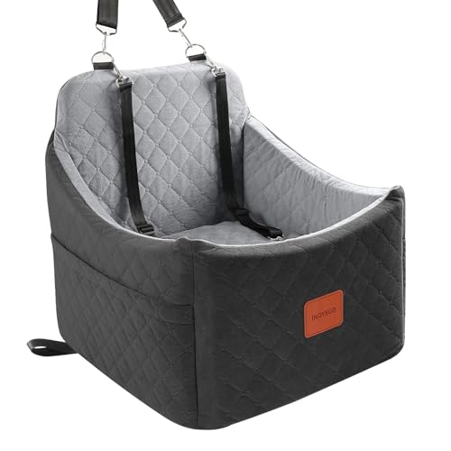 Dog Car Seat for Small Medium Dogs (Black/Grey / Medium)
