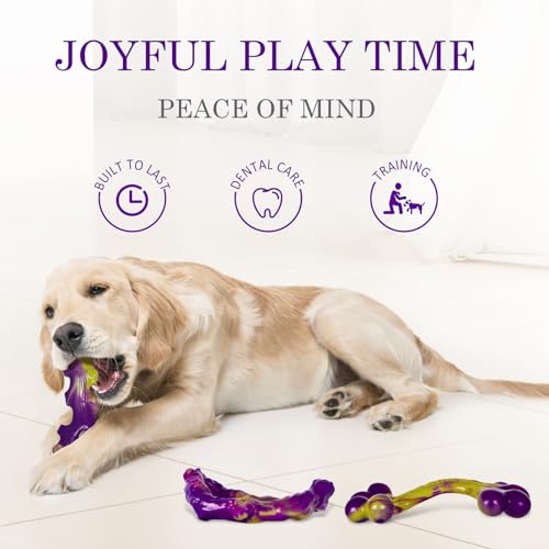 6 Pack Dog Toys for Aggressive Chewers (Purple-6-Pack)
