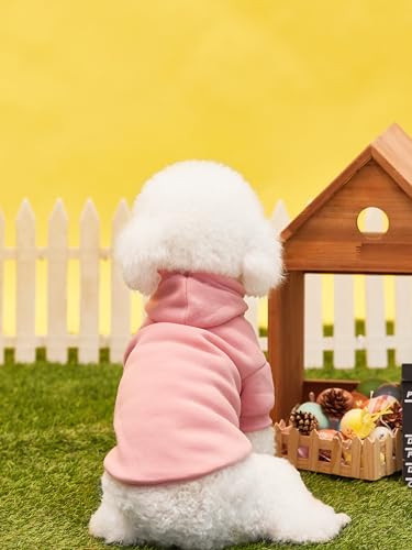 Basic Dog Hoodie Sweatshirt Puppy Sweater Warm Cat Costumes Pet Clothes for Chihuahua Puppy Kitten Small Medium Dogs Pink and Green Small (Small / Pink and Green)