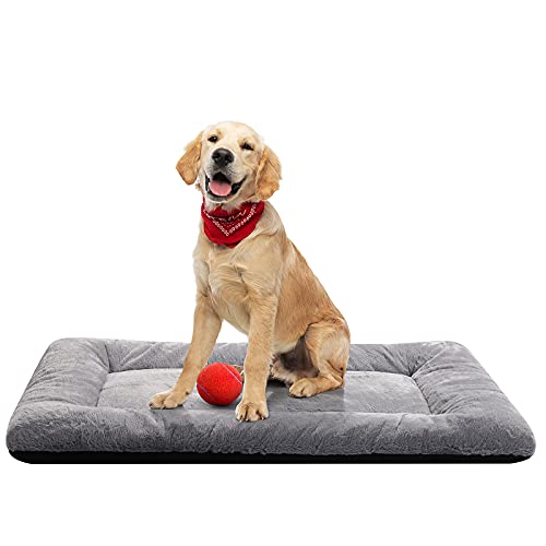 Dog Crate Pad Washable Dog Bed for Crate Medium Cozy Mat 36 (36.0"L x 23.0"W x 1.0"Th / gray)